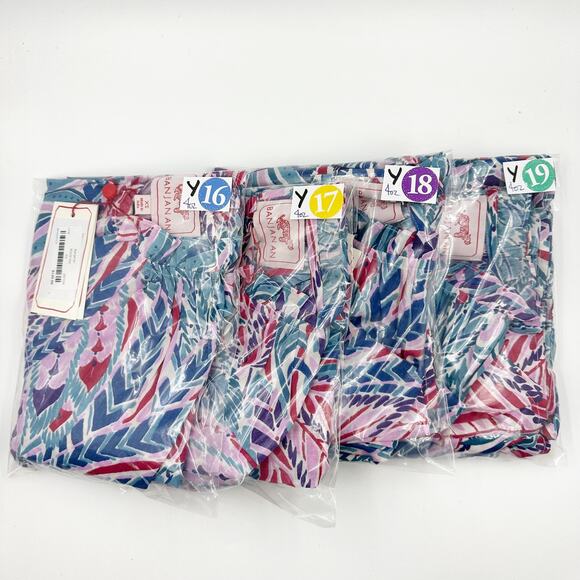 Banjanan Short Sleeve Marie Cotton Top Feather Chili Blue Pink BFA23TC654 Small - Picture 7 of 7